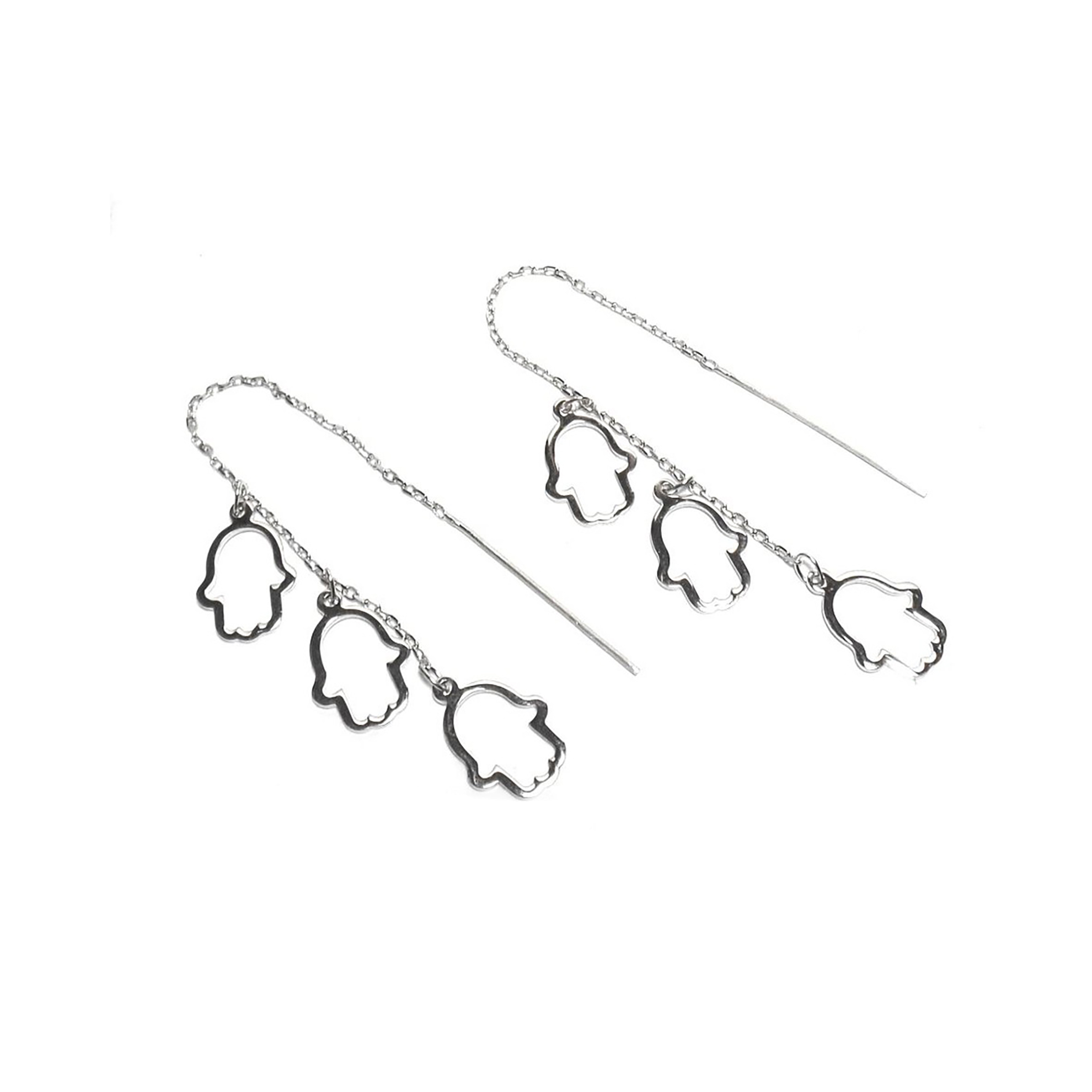 AROS ANDREA COGGIOLA JOYAS LARGOS MANO DE FÁTIMA PLATA FINA 925 - 1