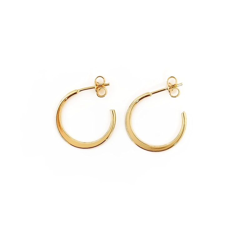 AROS ANDREA COGGIOLA JOYAS ARGOLLAS PLANAS 19MM ENCHAPADO ORO 18K - 1