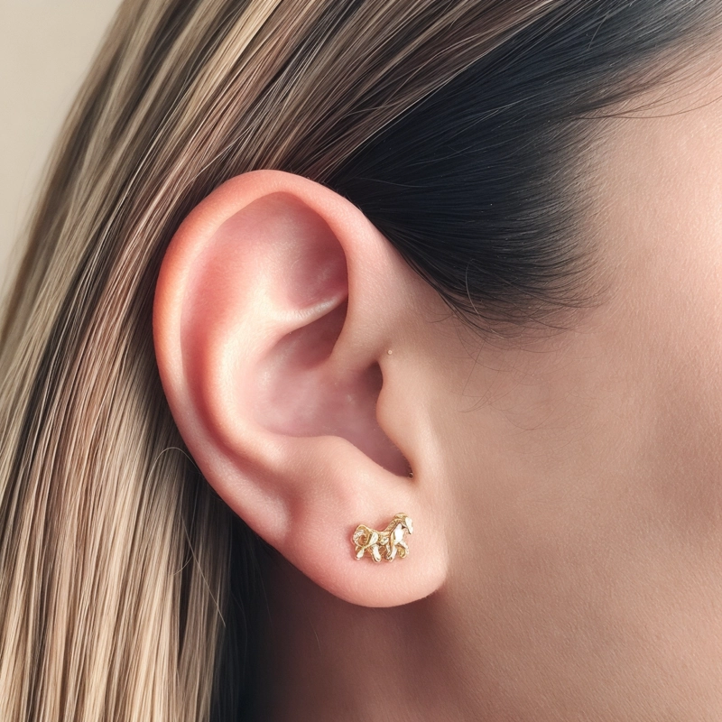 AROS ANDREA COGGIOLA JOYAS CABALLO ENCHAPADO ORO 18K - 2
