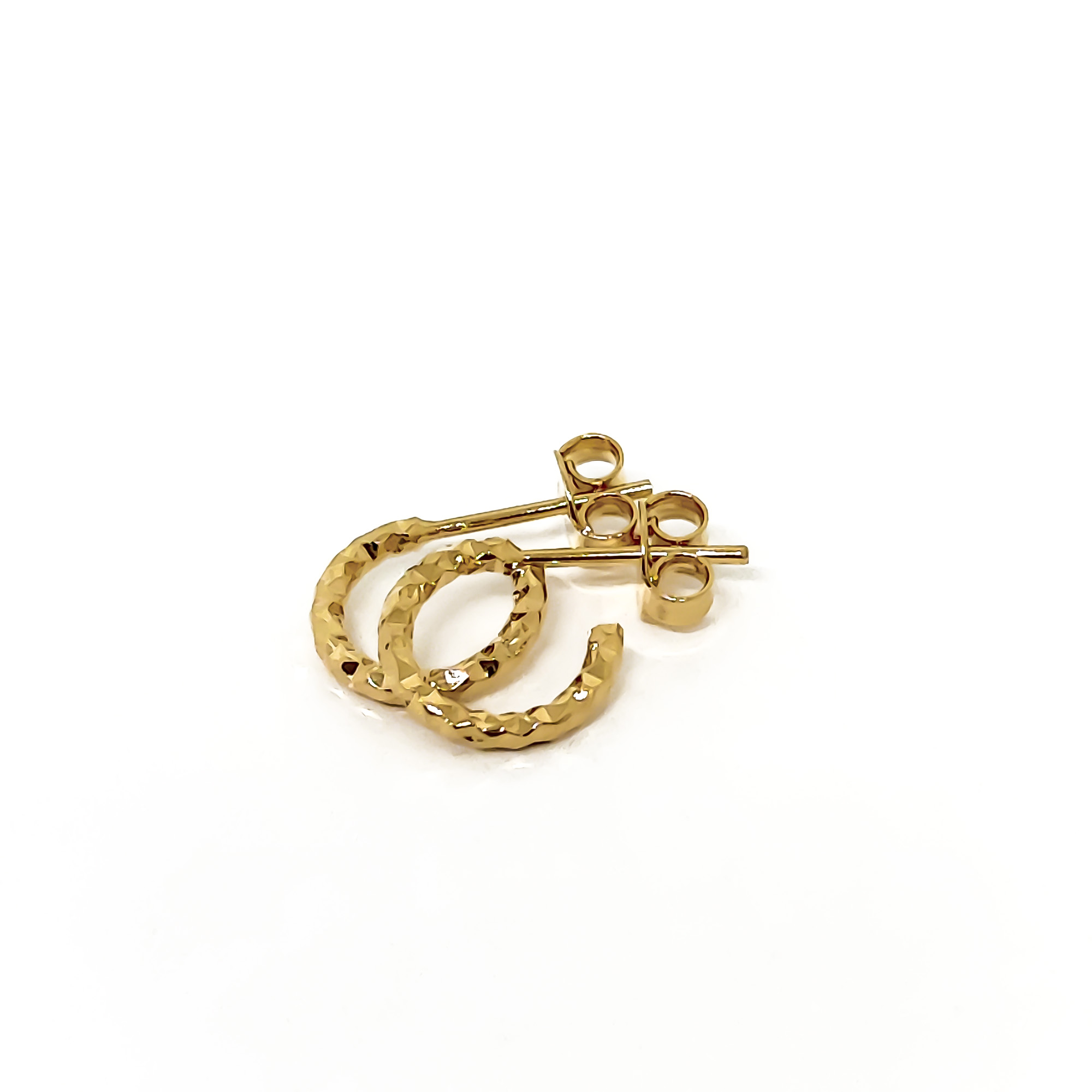 AROS ANDREA COGGIOLA JOYAS ARGOLLAS MINI DIAMANTADA 10MM ENCHAPADO ORO 18K - 2