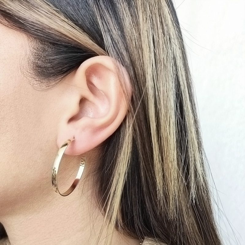 AROS ANDREA COGGIOLA JOYAS ARGOLLAS 30MM ENCHAPADO ORO 18K - 3