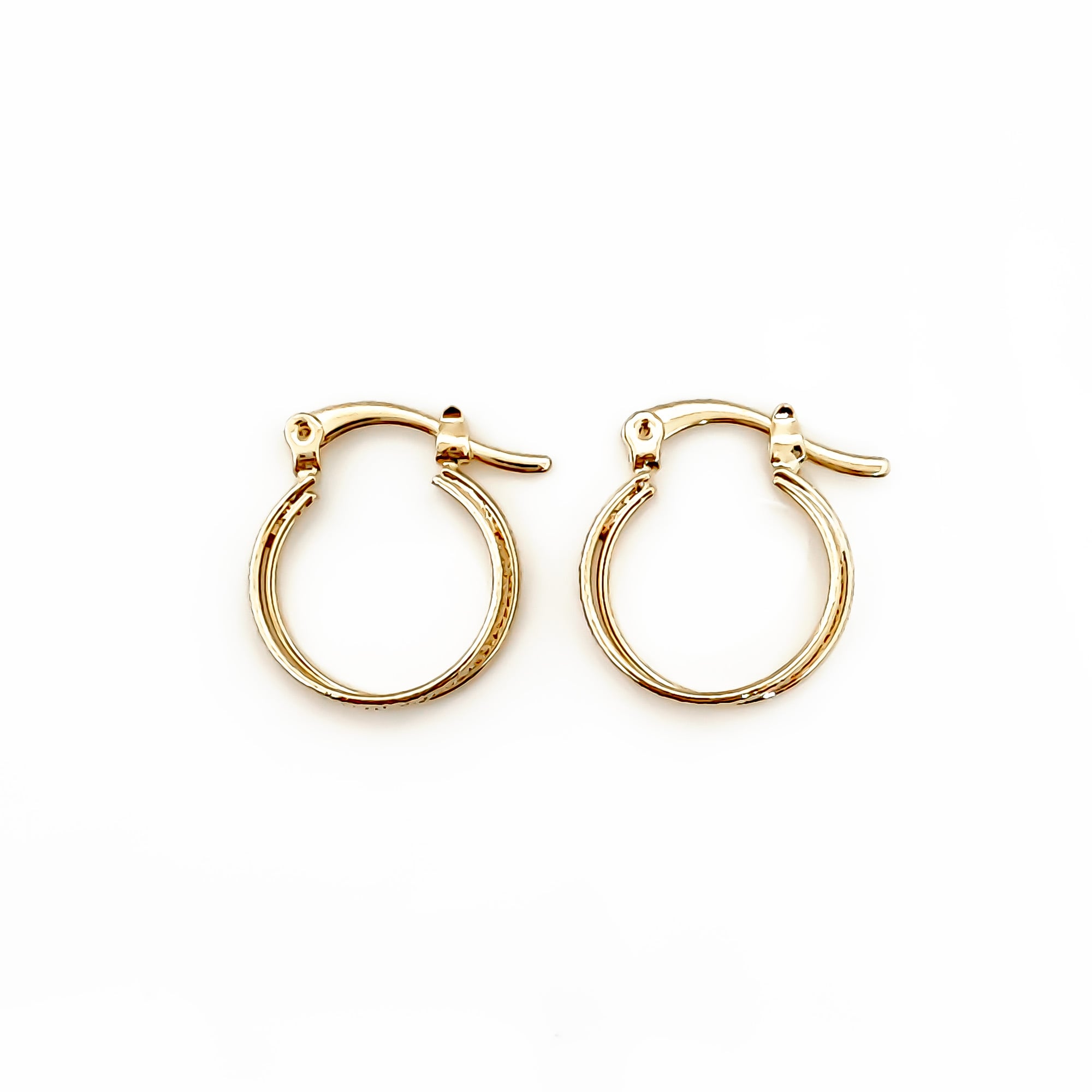 AROS ARGOLLAS DOBLE 15MM ENCHAPADO ORO 18K - 1
