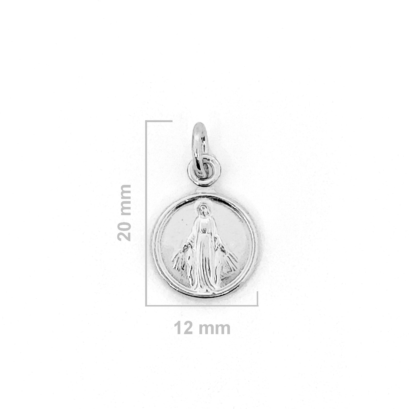 COLGANTE MEDALLA VIRGEN DE LOS RAYOS 12MM PLATA FINA 925 - 2