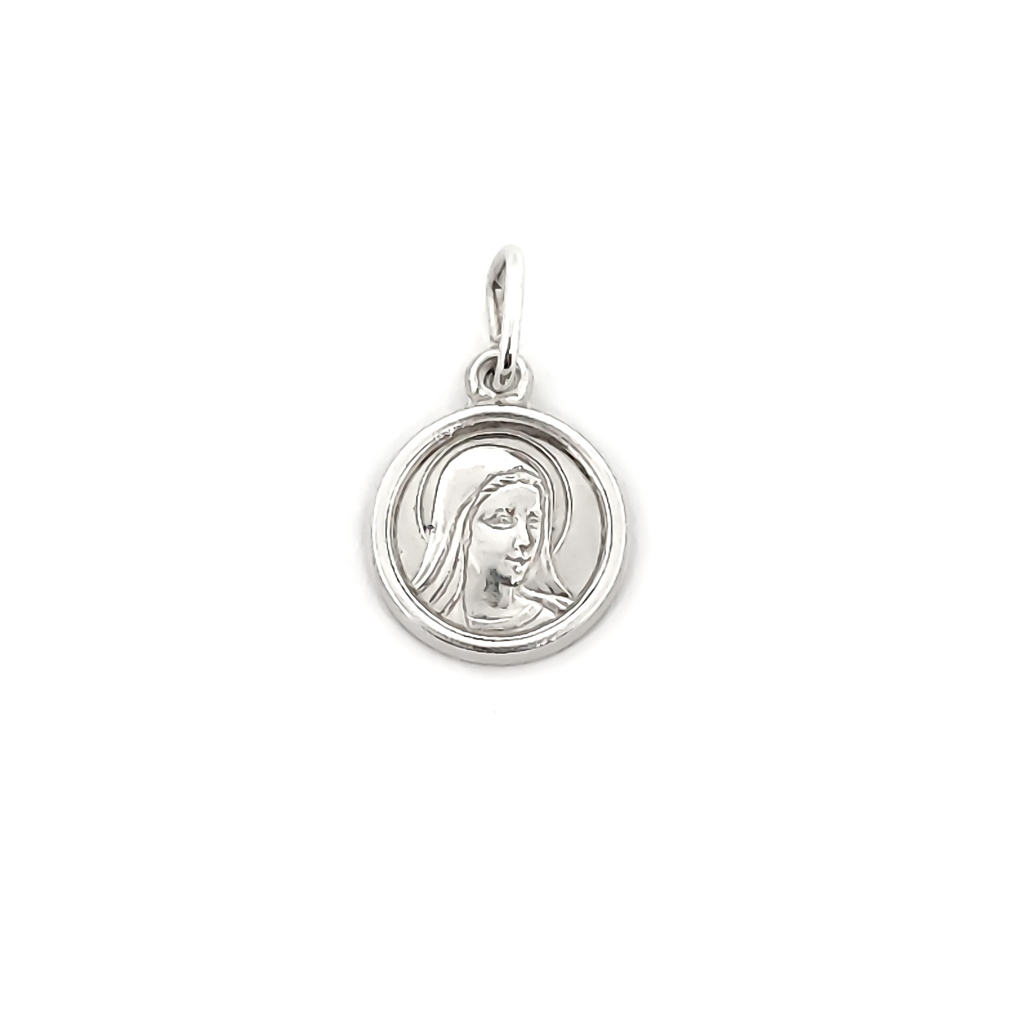 COLGANTE MEDALLA VIRGEN DOLOROSA 10MM PLATA FINA 925 - 1