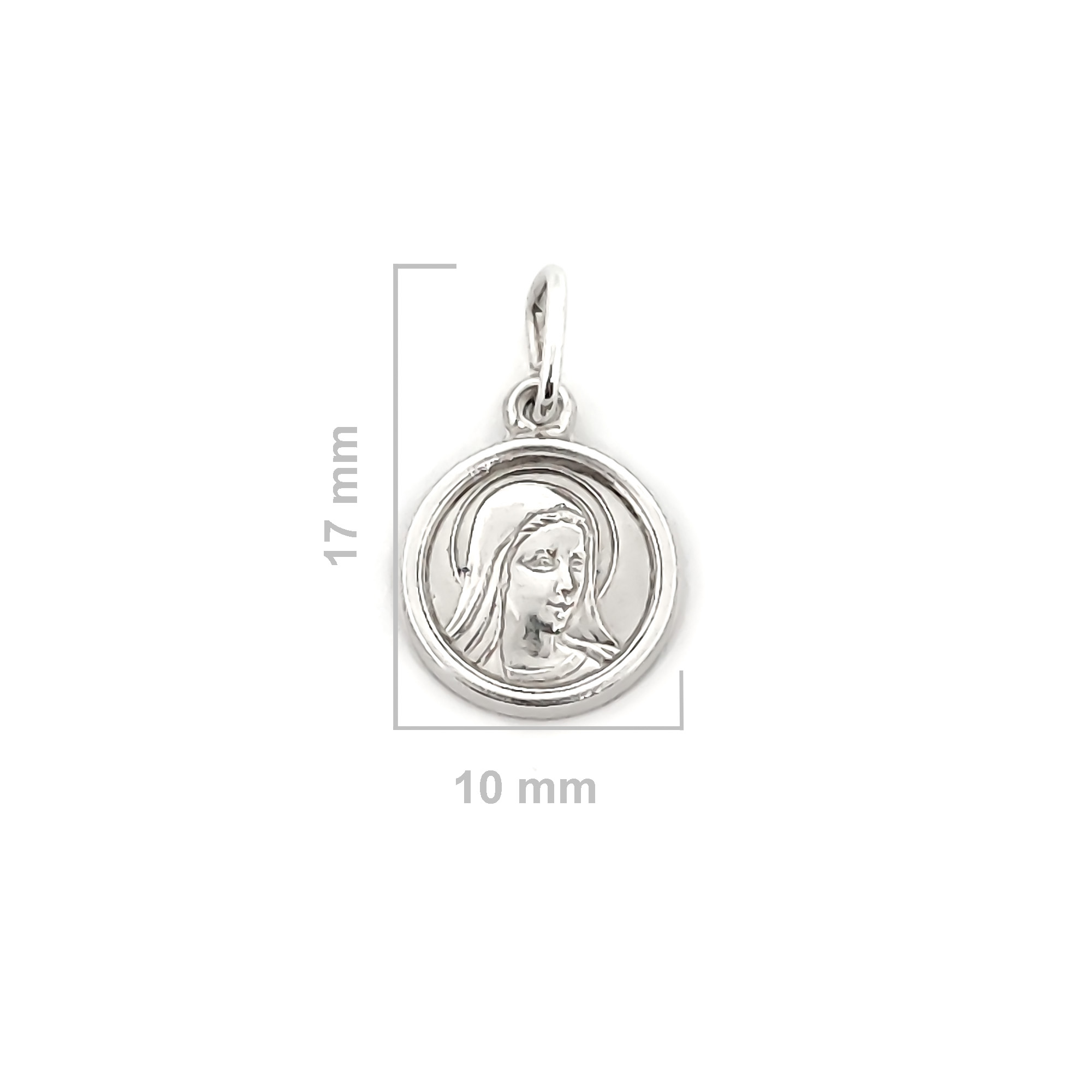 COLGANTE MEDALLA VIRGEN DOLOROSA 10MM PLATA FINA 925 - 2