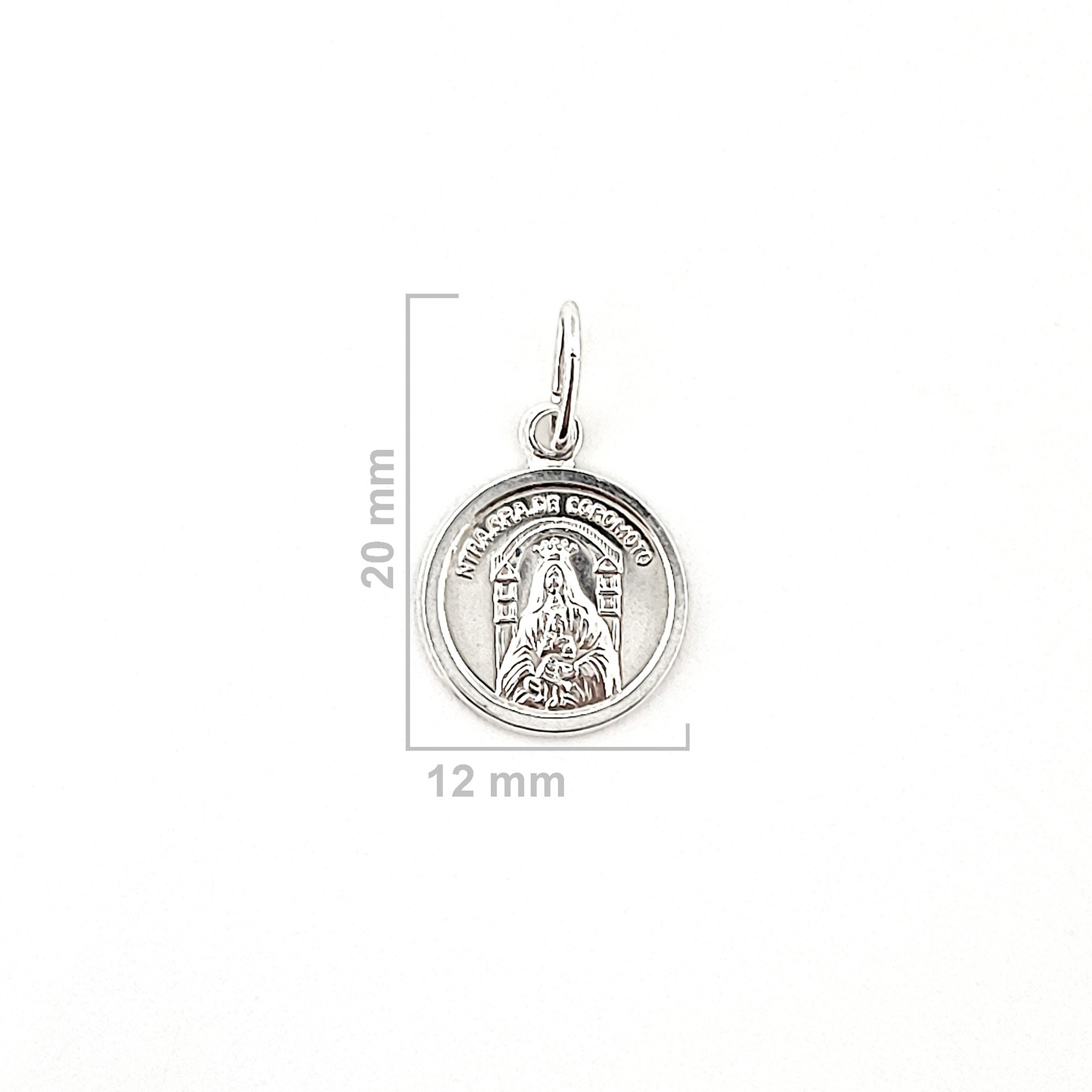 COLGANTE MEDALLA VIRGEN DE LA COROMOTO 12MM PLATA FINA 925 - 2
