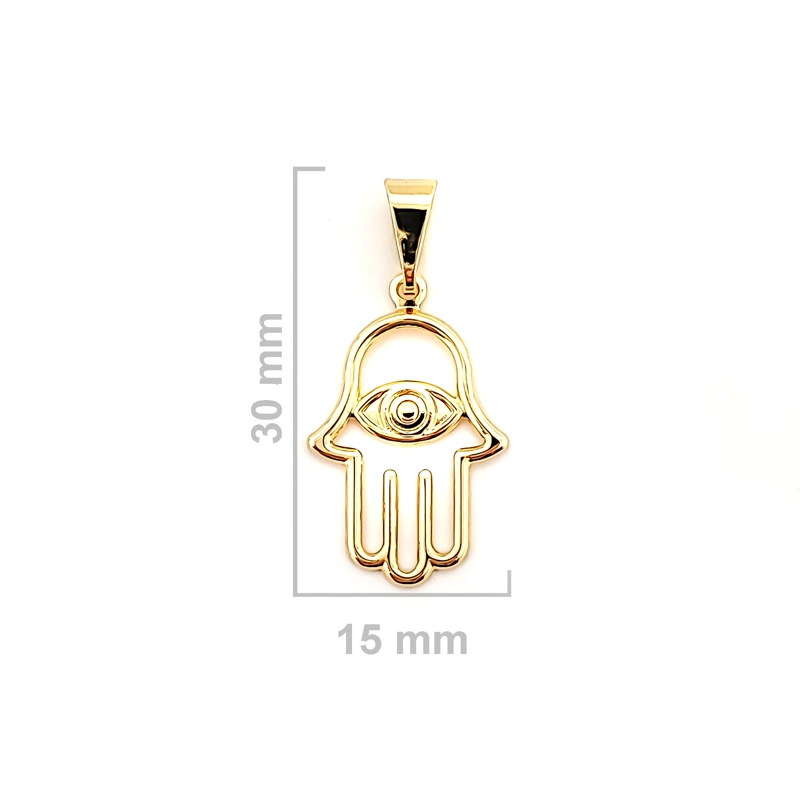 COLGANTE MANO DE FATIMA CALADA ENCHAPADO ORO 18K - 2