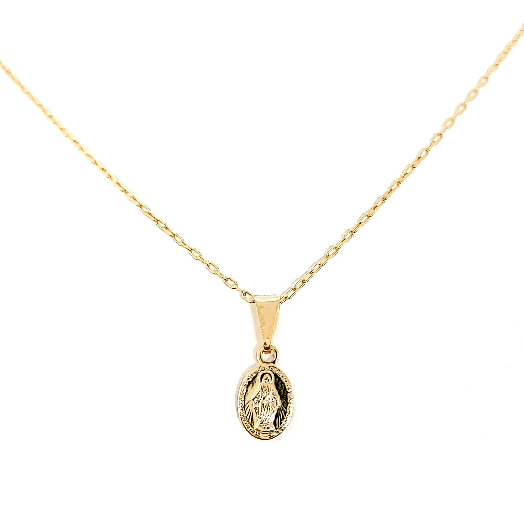 COLLAR ANDREA COGGIOLA JOYAS ENCHAPADO ORO 18K VIRGEN DE LOS RAYOS MINI - 1