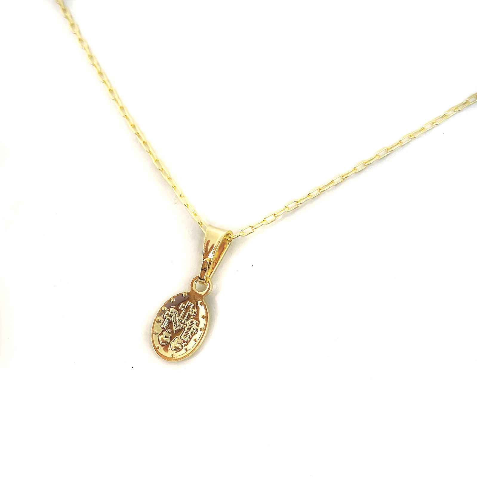 COLLAR ANDREA COGGIOLA JOYAS ENCHAPADO ORO 18K VIRGEN DE LOS RAYOS MINI - 2