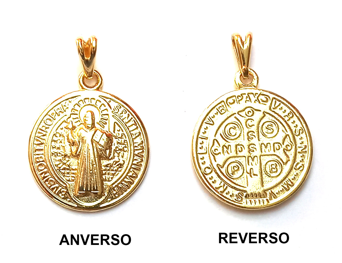 COLGANTE MEDALLA SAN BENITO ENCHAPADO ORO 18K - 2