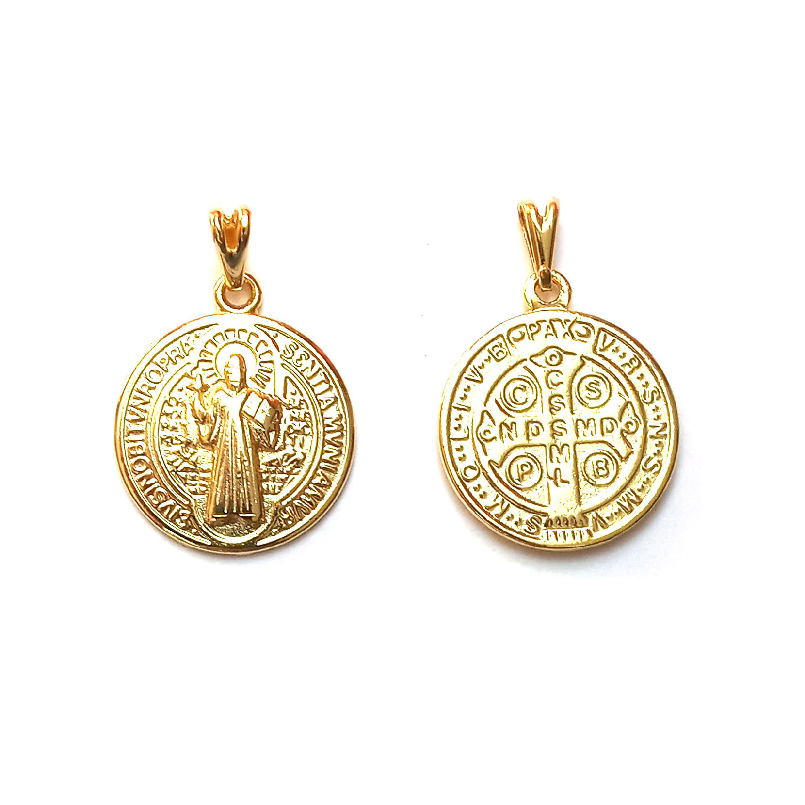 COLGANTE MEDALLA SAN BENITO ENCHAPADO ORO 18K - 3