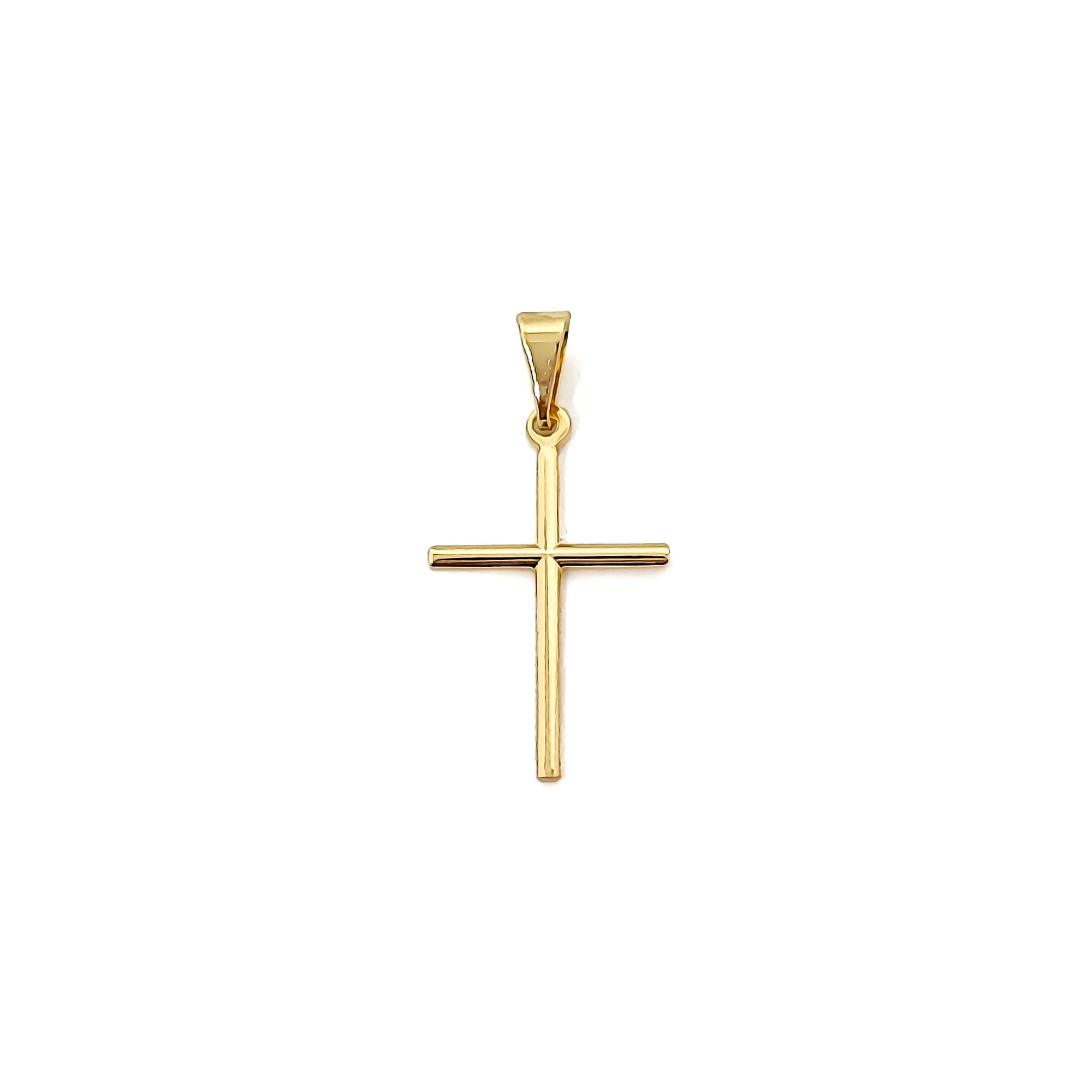 COLGANTE CRUZ TUBO ENCHAPADO ORO 18K - 1