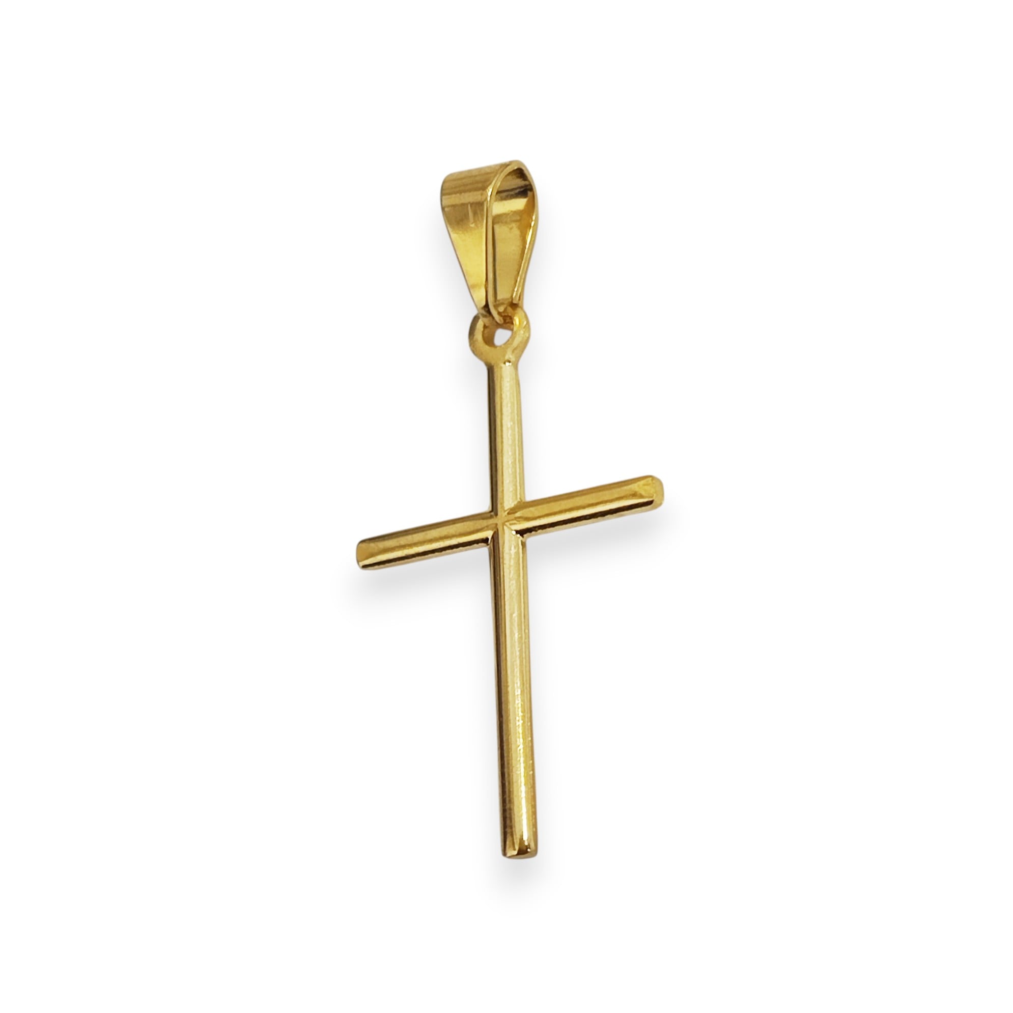COLGANTE CRUZ TUBO ENCHAPADO ORO 18K - 2