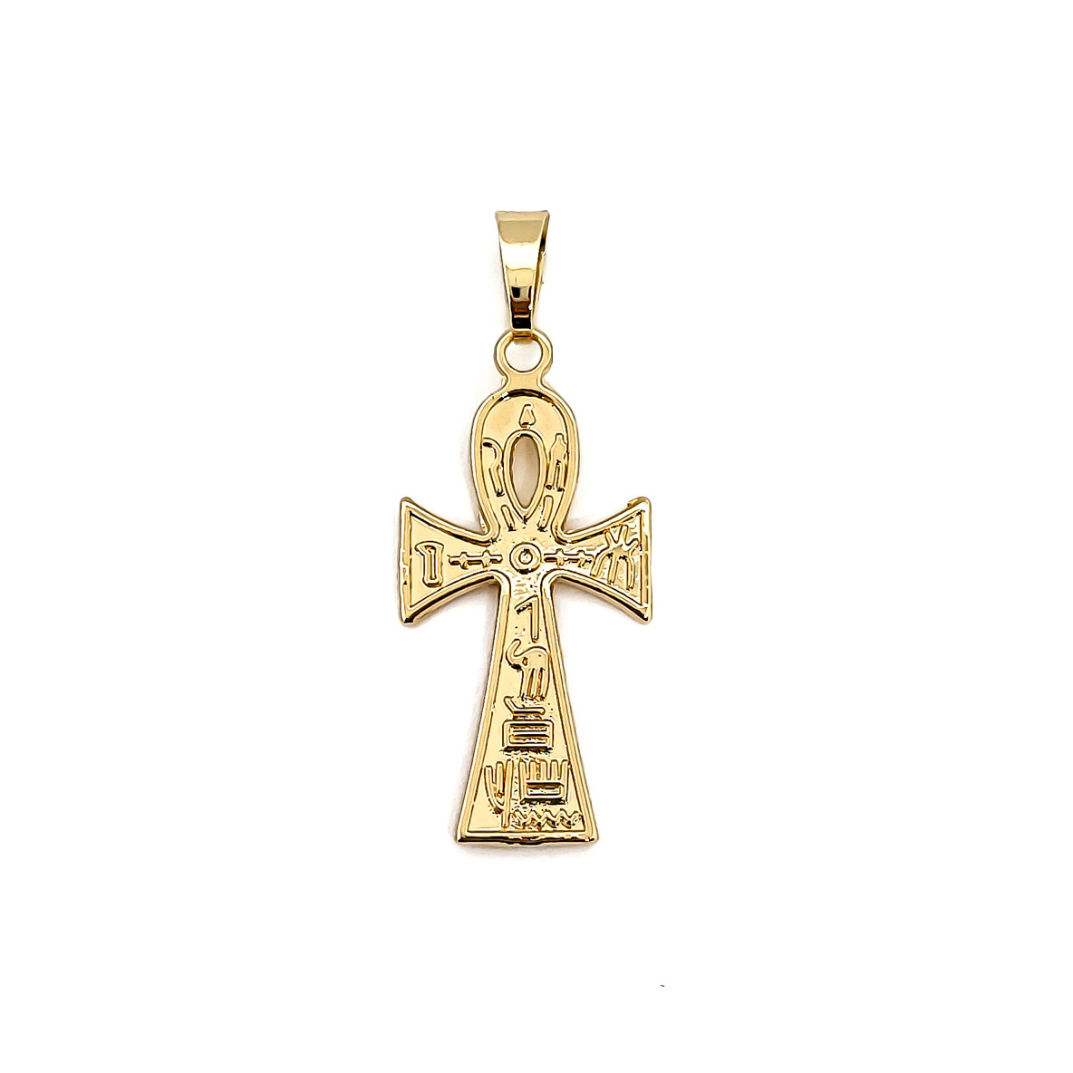 COLGANTE CRUZ SIMBOLOS ENCHAPADO ORO 18K - 1