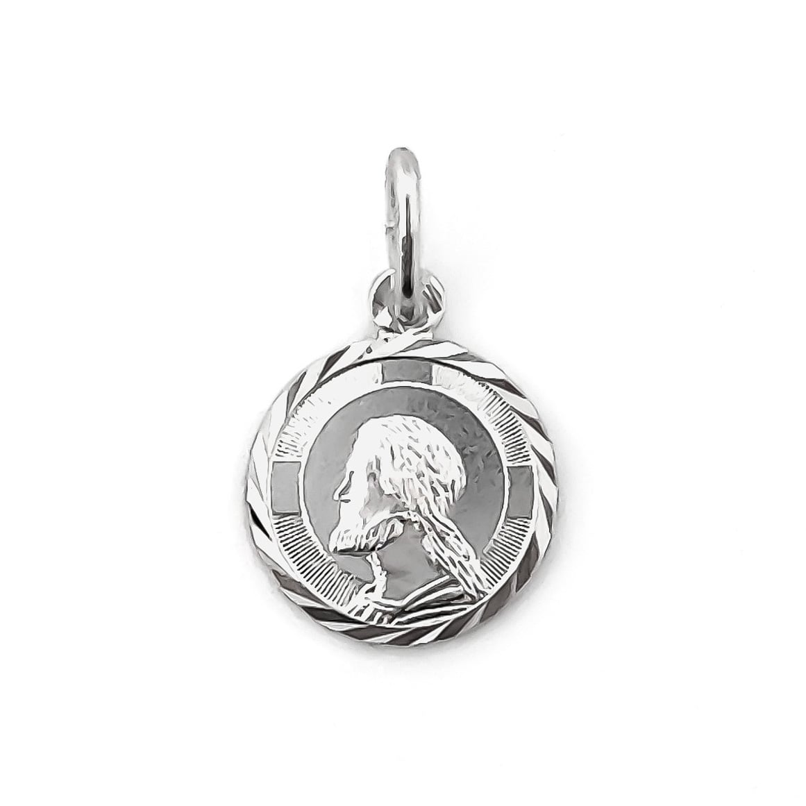 COLGANTE MEDALLA JESUS 10MM PLATA FINA 925 - 1