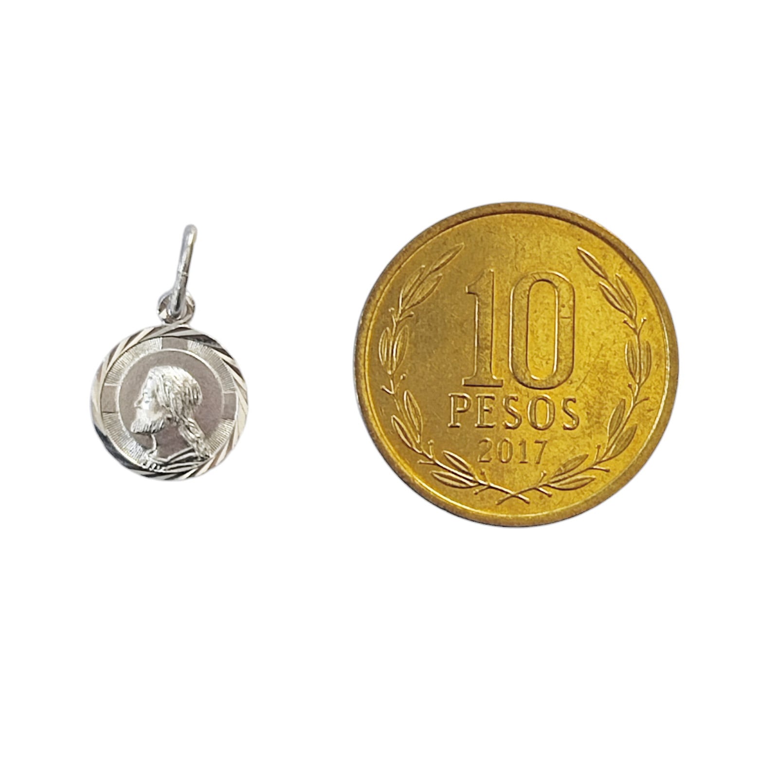 COLGANTE MEDALLA JESUS 10MM PLATA FINA 925 - 4