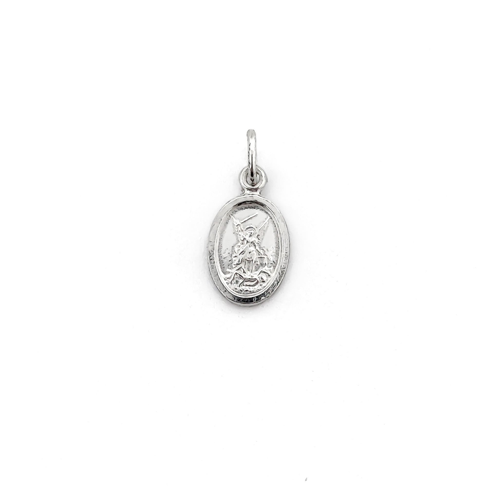 COLGANTE MEDALLA SAN MIGUEL ARCANGEL 9MM PLATA FINA 925 - 1