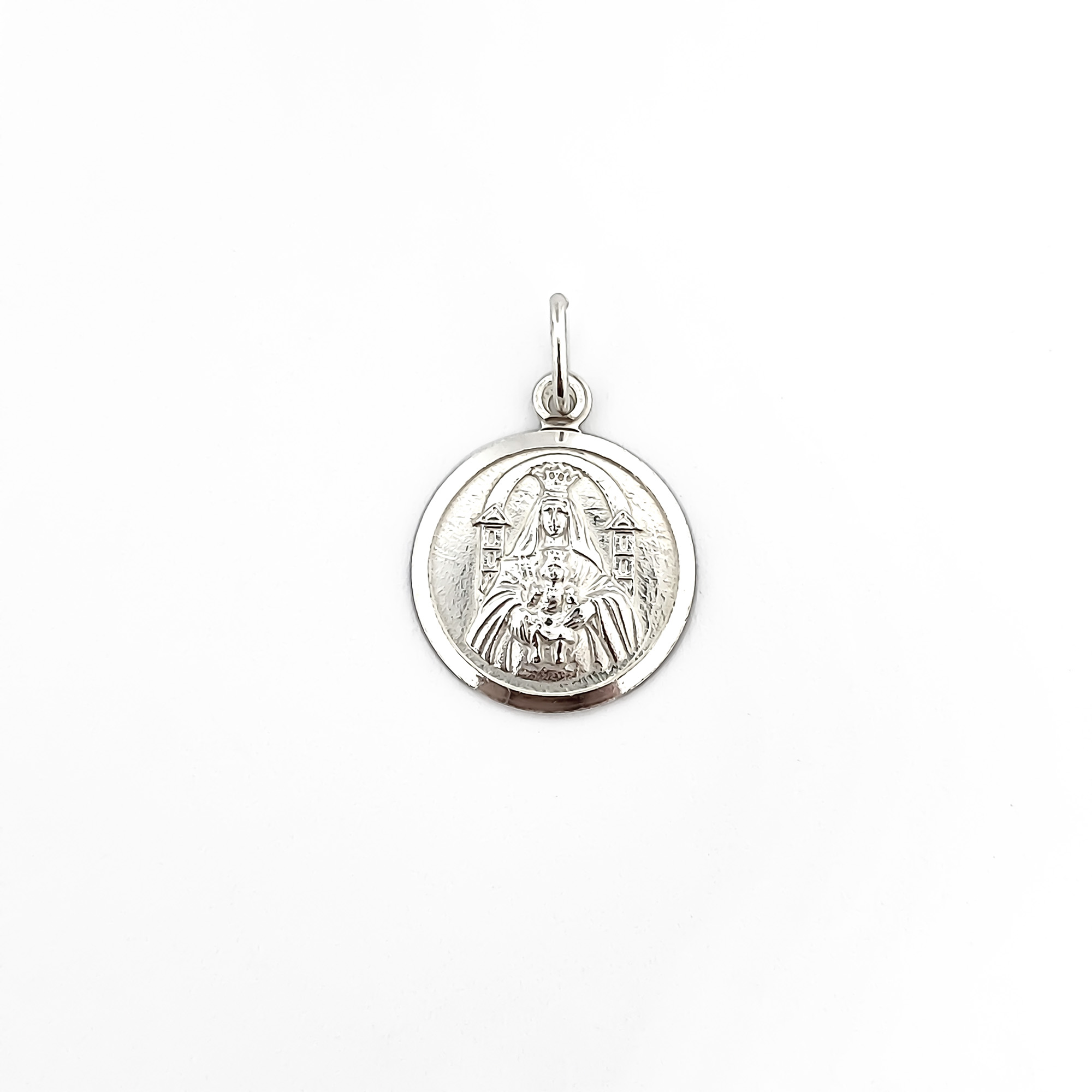 COLGANTE MEDALLA VIRGEN DE COROMOTO GRANDE 17MM PLATA FINA 925 - 1