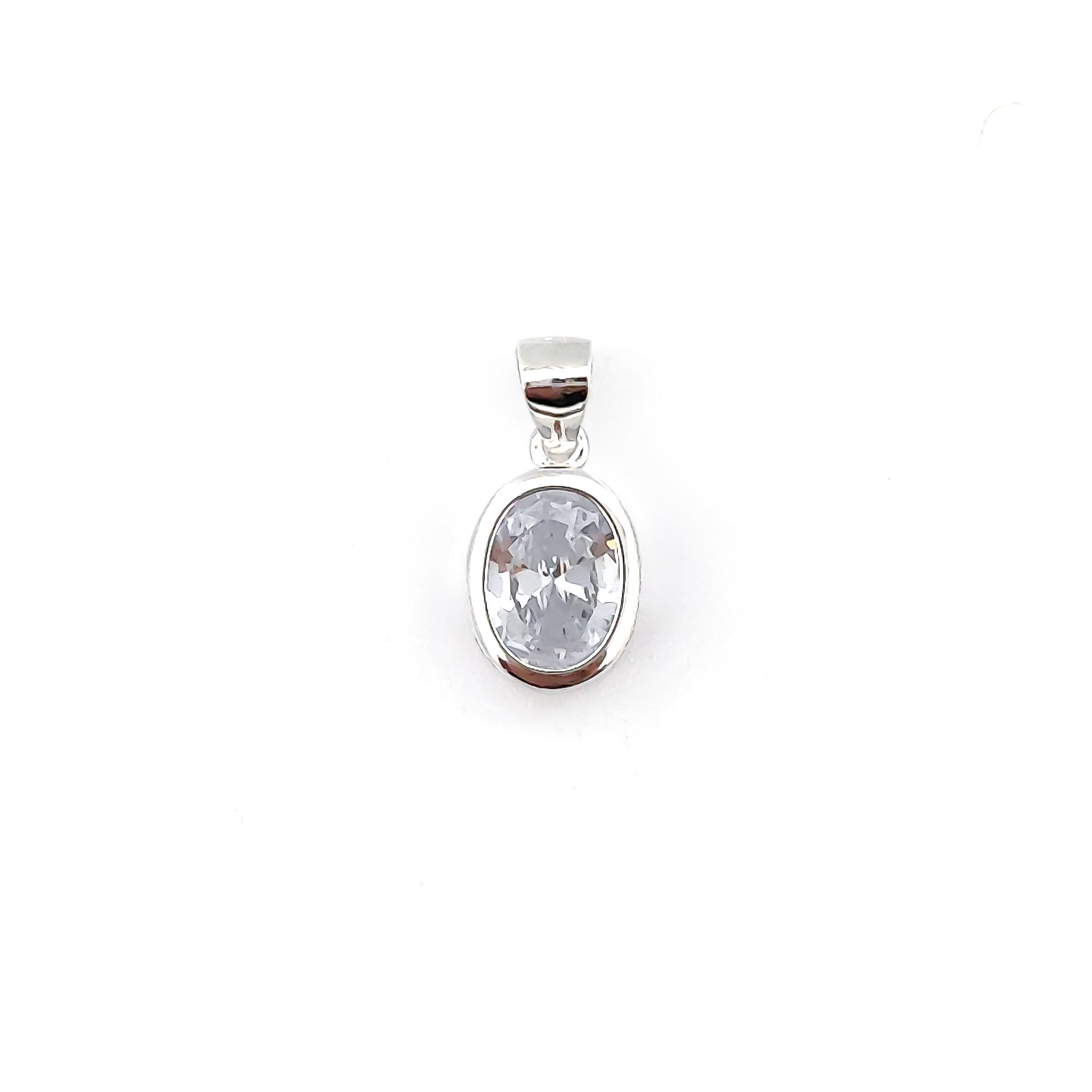 COLGANTE PUNTO DE LUZ OVALADO PLATA FINA 925 - 1