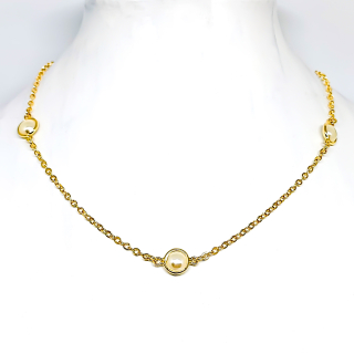 COLLAR ANDREA COGGIOLA JOYAS ENCHAPADO ORO 18K 4 PERLA - 1