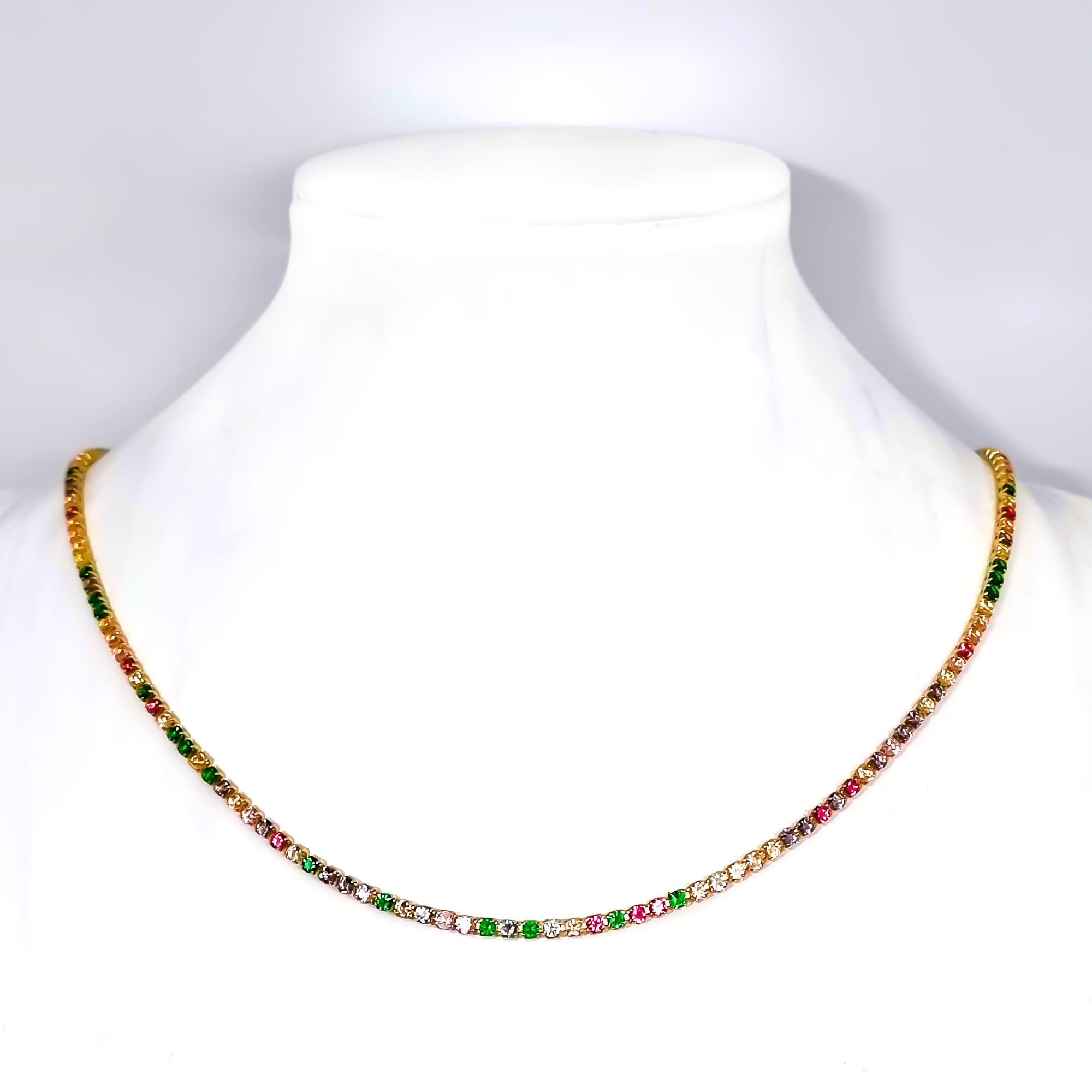 COLLAR ANDREA COGGIOLA JOYAS ENCHAPADO ORO 18K CHOKER CIRCONES COLORES - 1