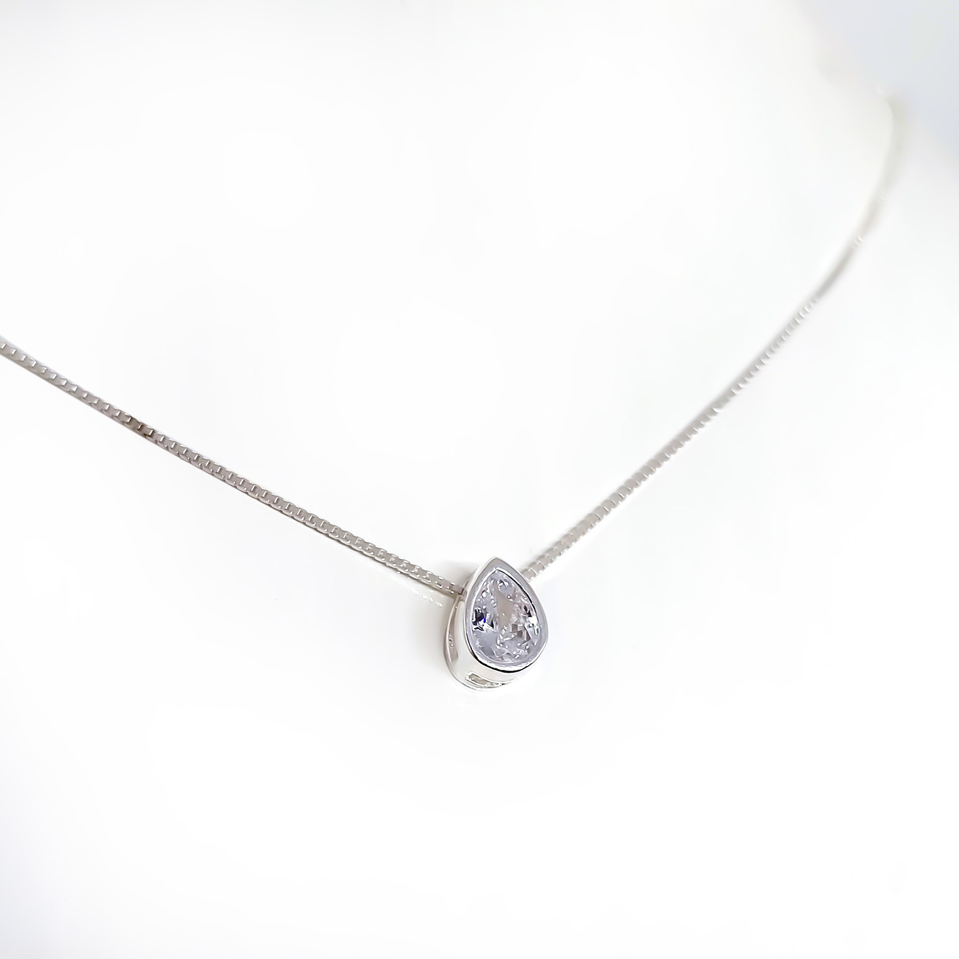 COLLAR ANDREA COGGIOLA JOYAS PLATA FINA 925 PUNTO DE LUZ GOTA CIRCÓN - 2