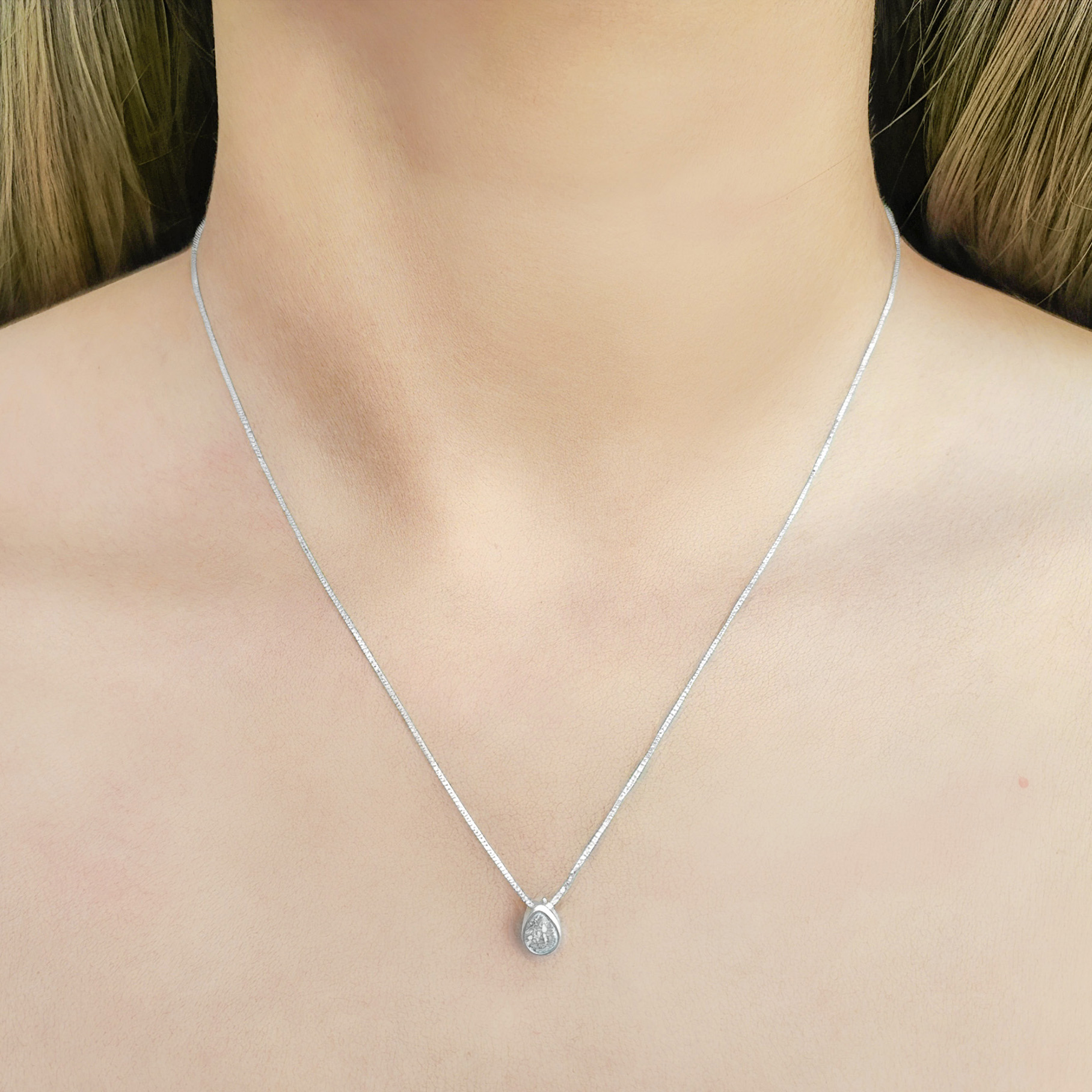 COLLAR ANDREA COGGIOLA JOYAS PLATA FINA 925 PUNTO DE LUZ GOTA CIRCÓN - 4