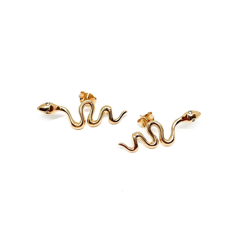 AROS ANDREA COGGIOLA JOYAS TREPADORES SERPIENTE CIRCÓN ENCHAPADO ORO 18K - 2