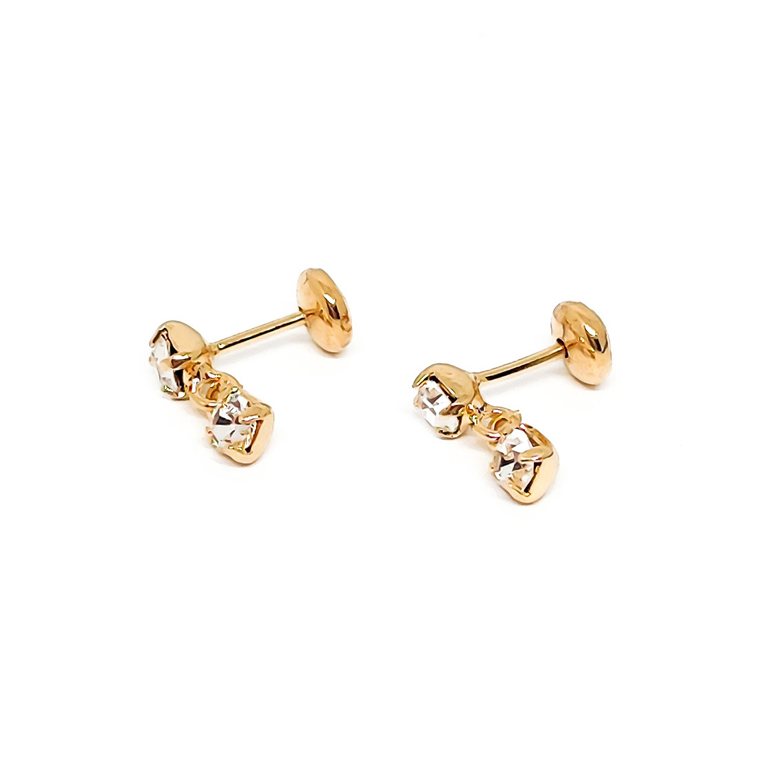 AROS ANDREA COGGIOLA JOYAS AROS NIÑA 2 CIRCONES ENCHAPADO ORO 18K - 2