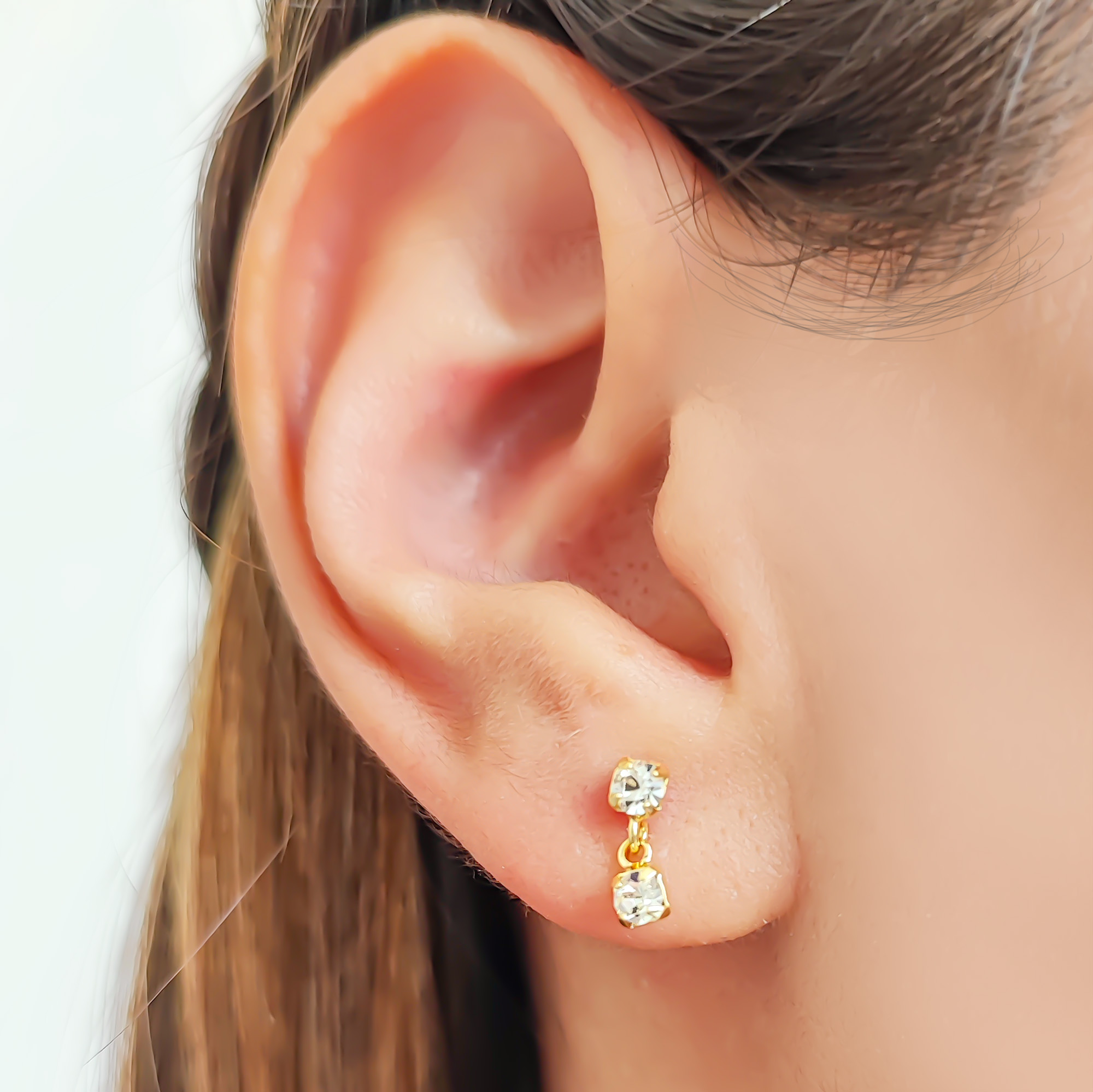 AROS ANDREA COGGIOLA JOYAS AROS NIÑA 2 CIRCONES ENCHAPADO ORO 18K - 3