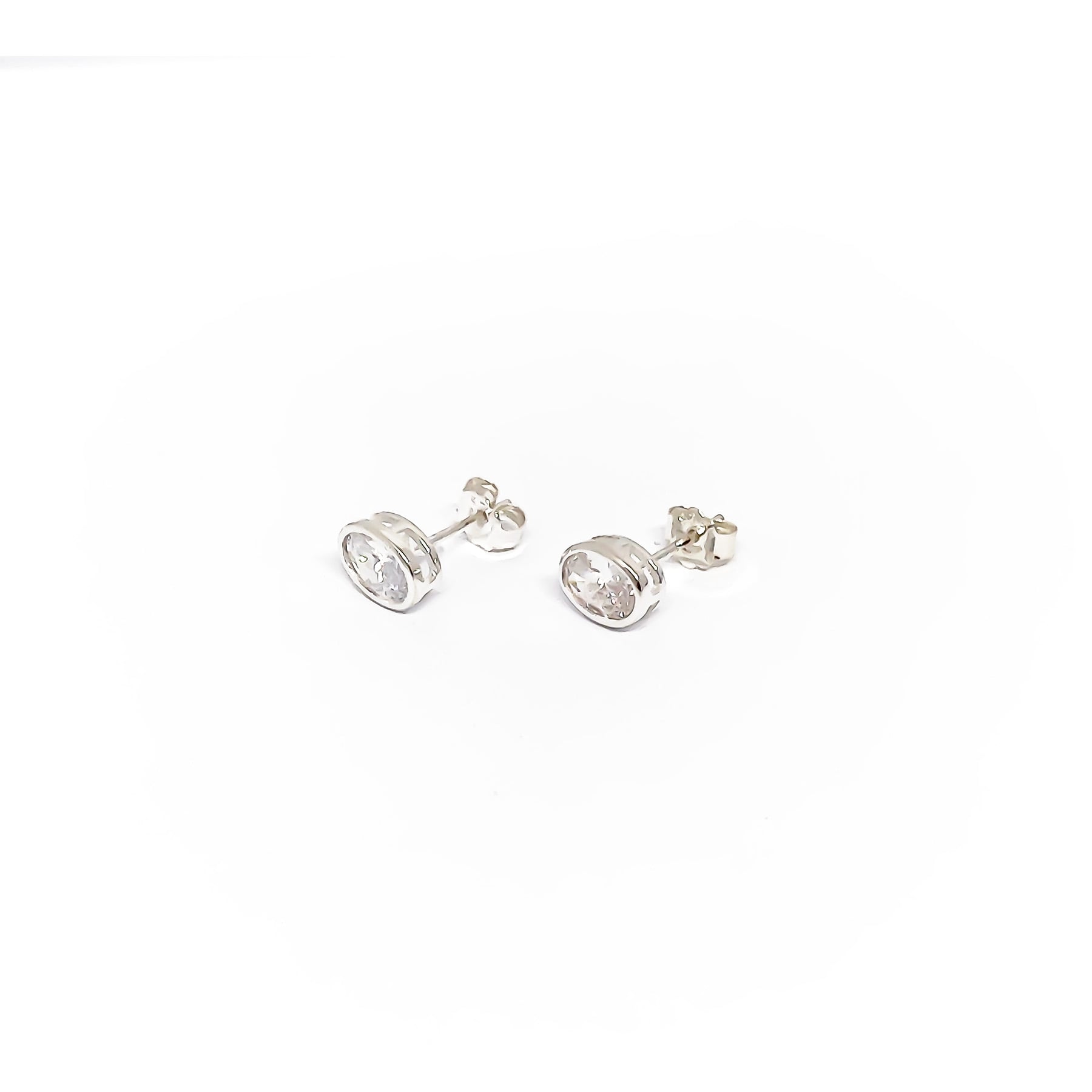 AROS ANDREA COGGIOLA JOYAS OVALADOS CIRCÓN BLANCO PLATA FINA 925 - 1