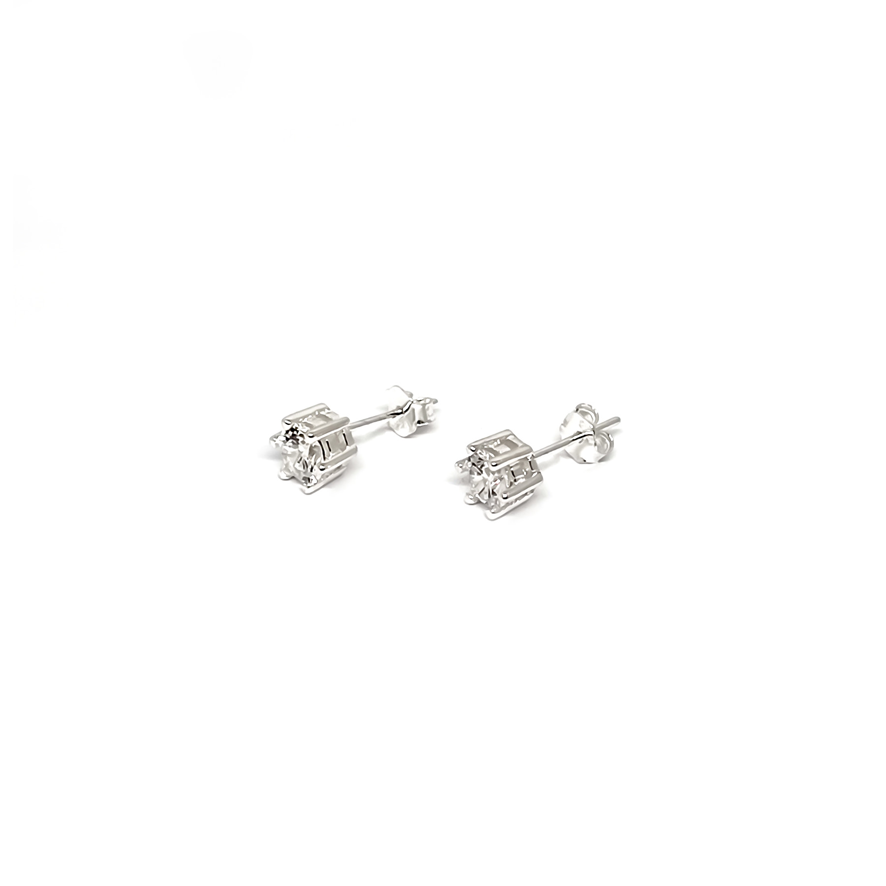 AROS ANDREA COGGIOLA JOYAS PUNTO DE LUZ GRIFAS CIRCÓN BLANCO 6MM PLATA FINA 925 - 1