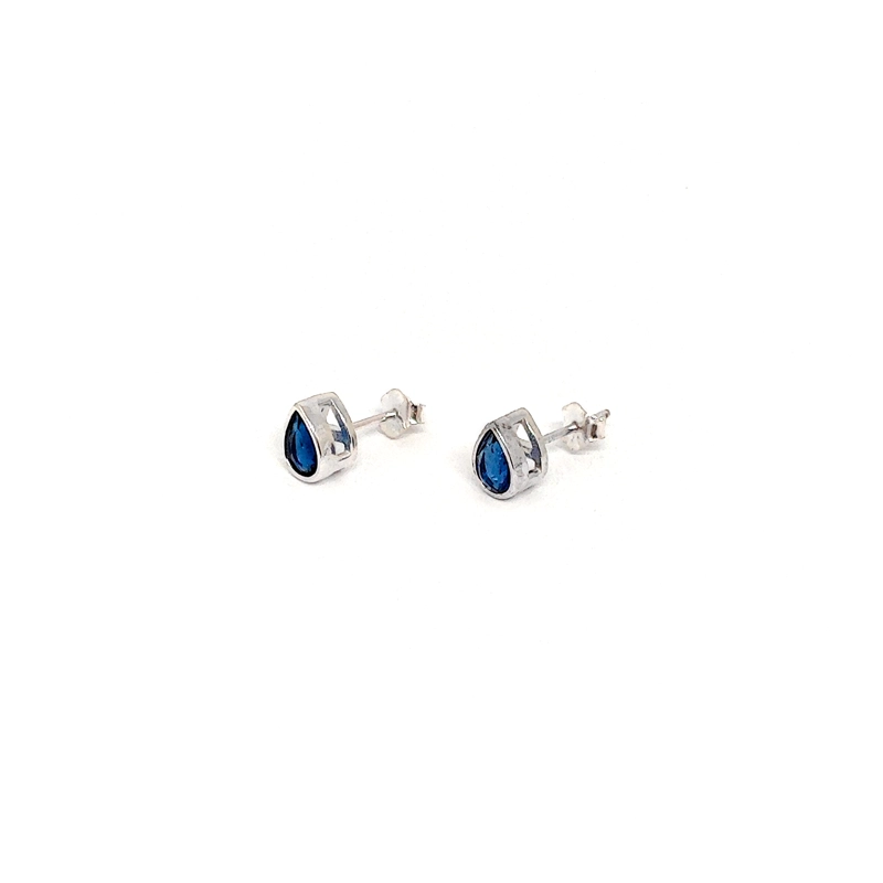 AROS ANDREA COGGIOLA JOYAS GOTA CIRCÓN AZUL PLATA FINA 925 - 1