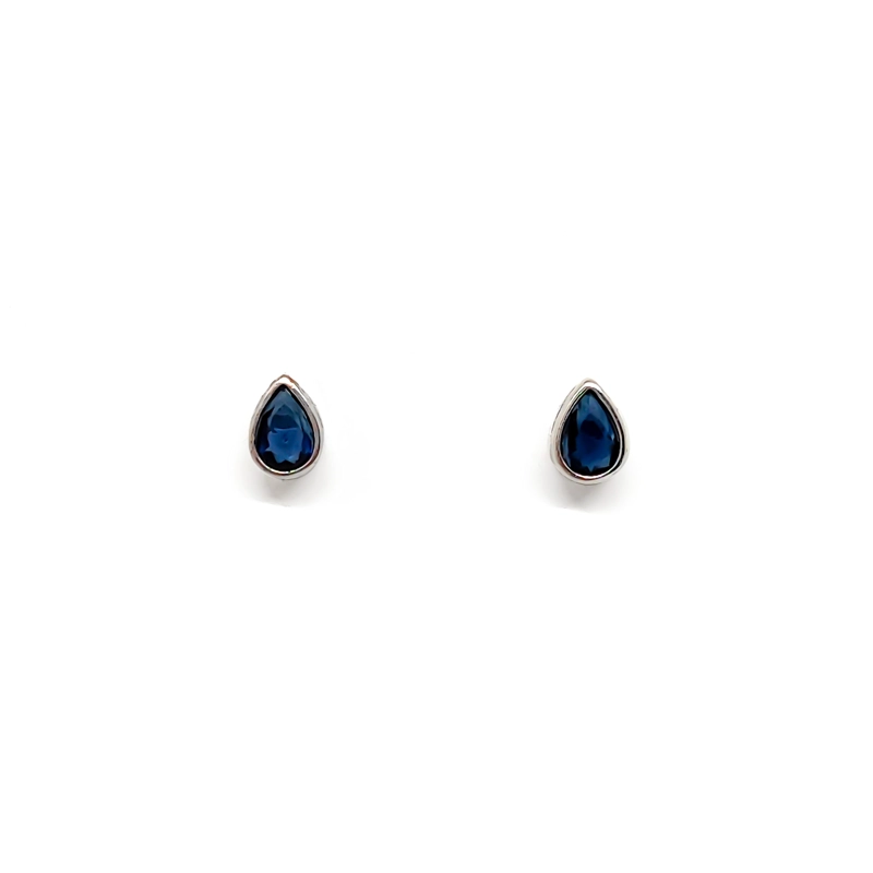 AROS ANDREA COGGIOLA JOYAS GOTA CIRCÓN AZUL PLATA FINA 925 - 2