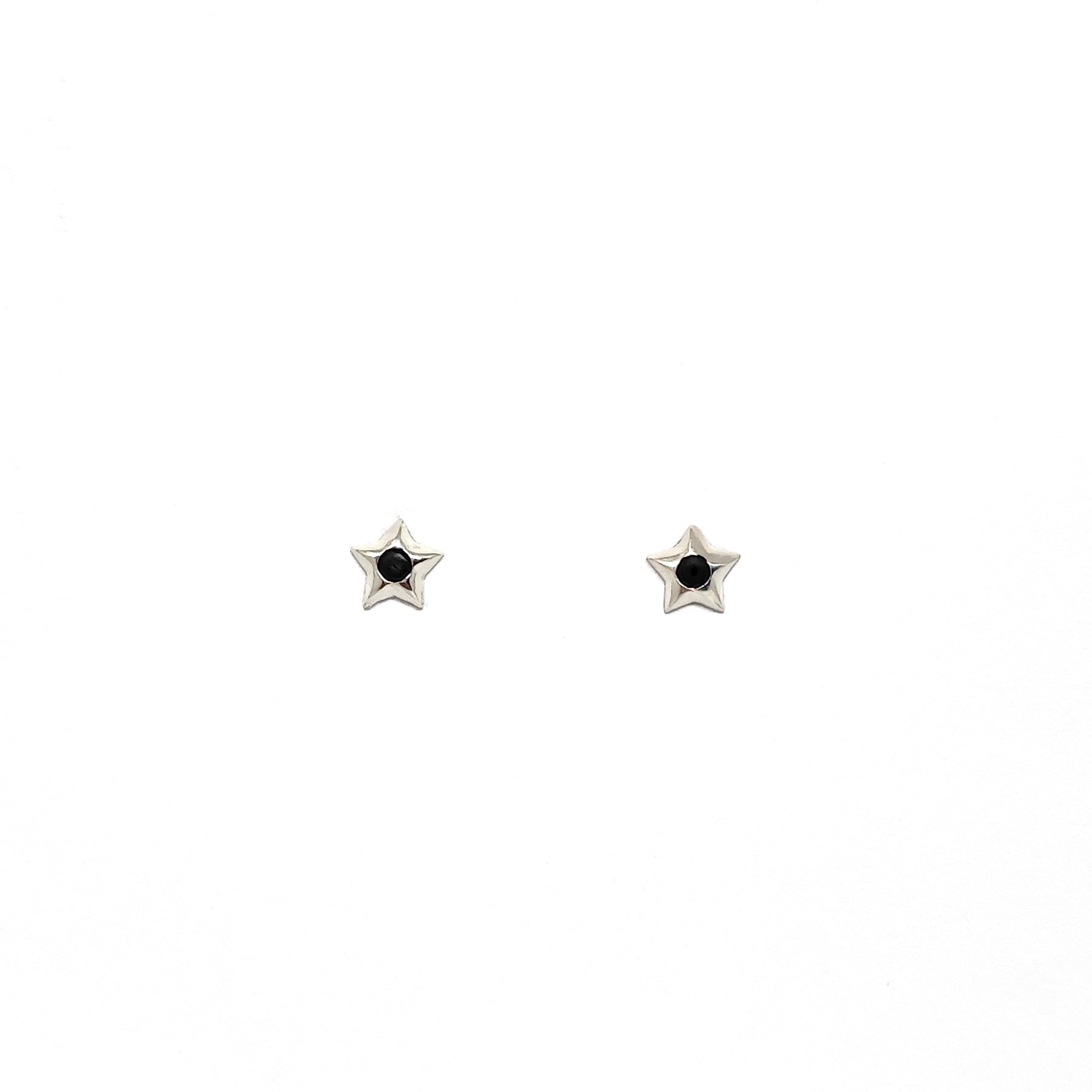 AROS ANDREA COGGIOLA JOYAS ESTRELLAS CIRCÓN NEGRO 7MM PLATA FINA 925 - 2