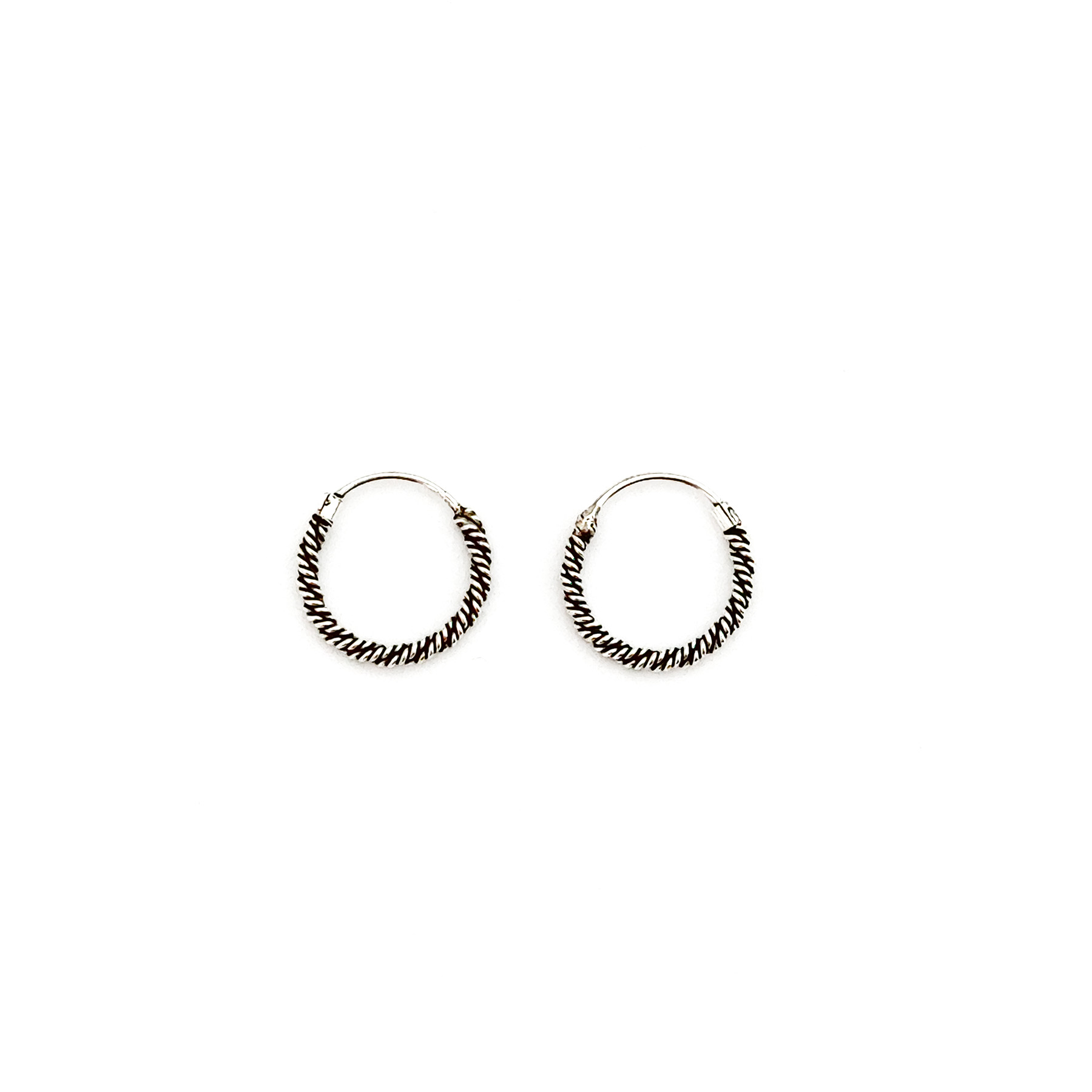 AROS ARGOLLAS TORCIDAS 14MM PLATA FINA 925 - 1