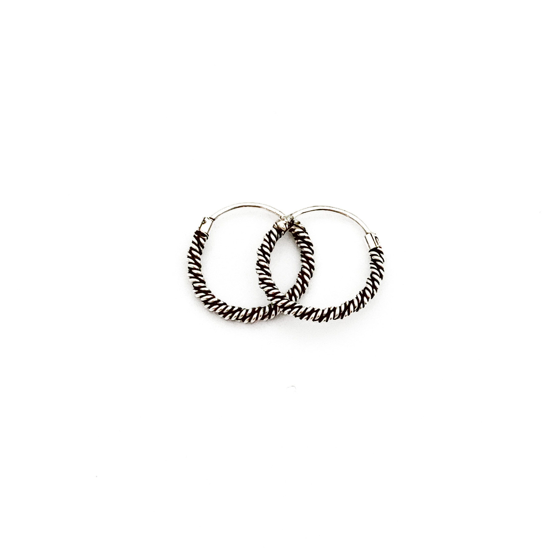 AROS ARGOLLAS TORCIDAS 14MM PLATA FINA 925 - 2