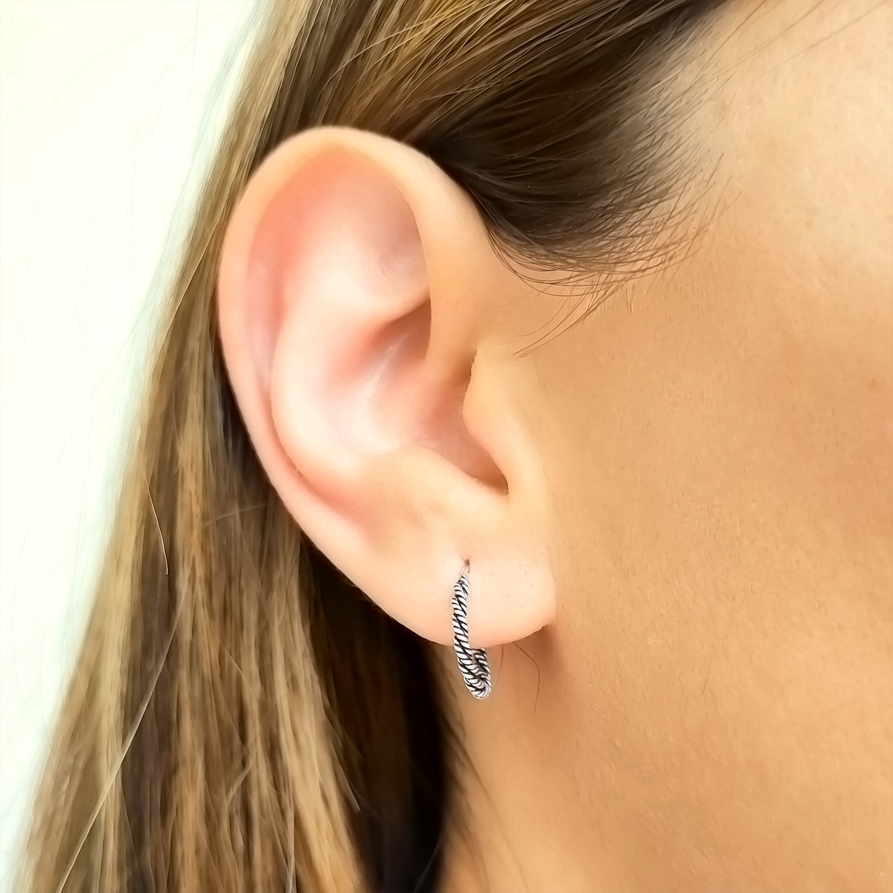 AROS ARGOLLAS TORCIDAS 14MM PLATA FINA 925 - 3