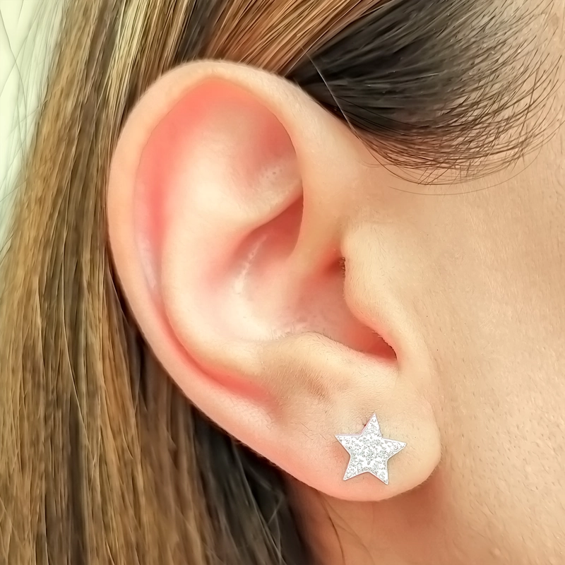 AROS ANDREA COGGIOLA JOYAS ESTRELLAS CIRCONES 9MM PLATA FINA 925 - 3
