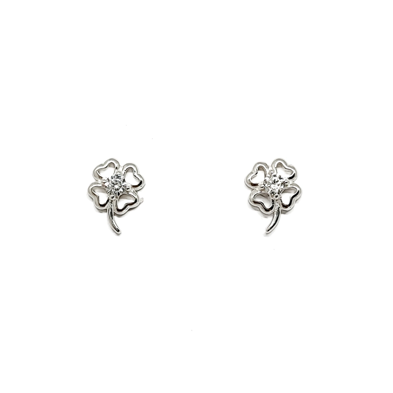 AROS ANDREA COGGIOLA JOYAS TRÉBOL CIRCÓN PLATA FINA 925 - 1