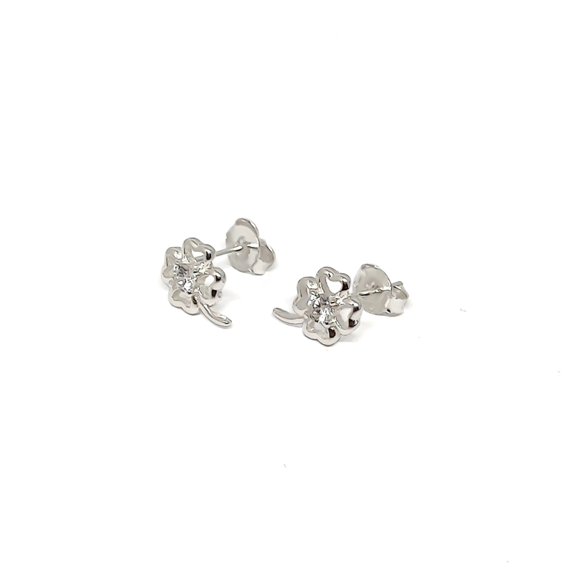 AROS ANDREA COGGIOLA JOYAS TRÉBOL CIRCÓN PLATA FINA 925 - 2