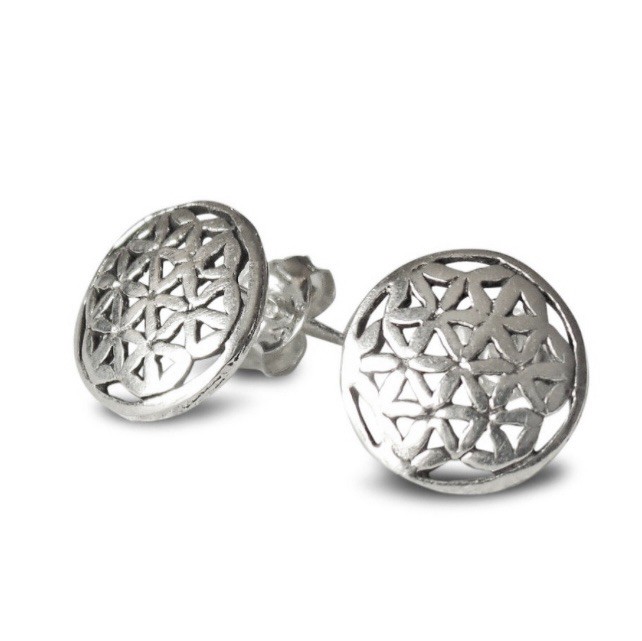 AROS ANDREA COGGIOLA JOYAS FLOR DE LA VIDA PLATA FINA 925 - 1