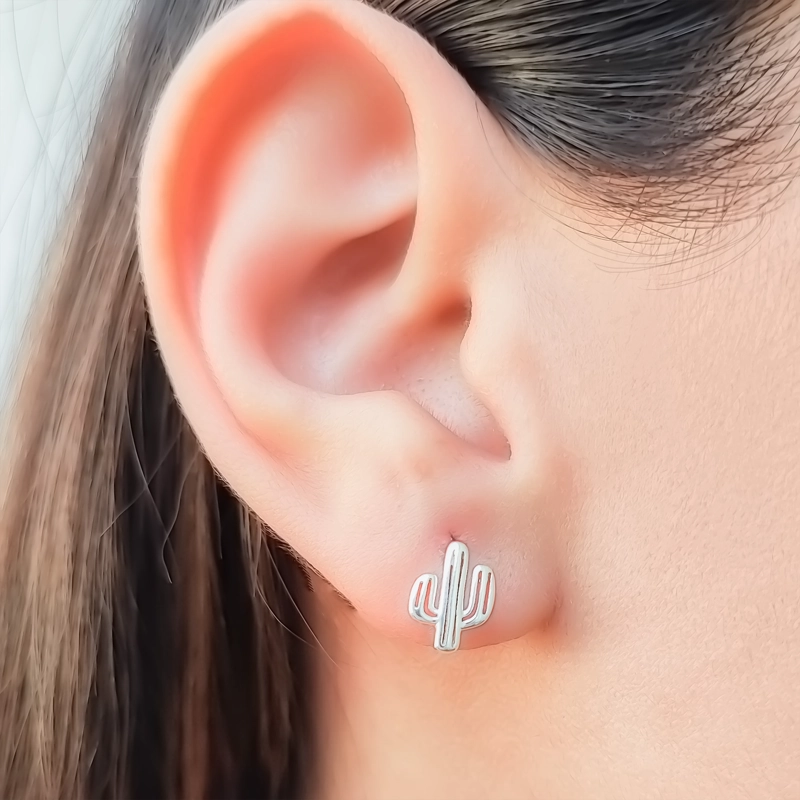 AROS ANDREA COGGIOLA JOYAS CACTUS PLATA FINA 925 - 2