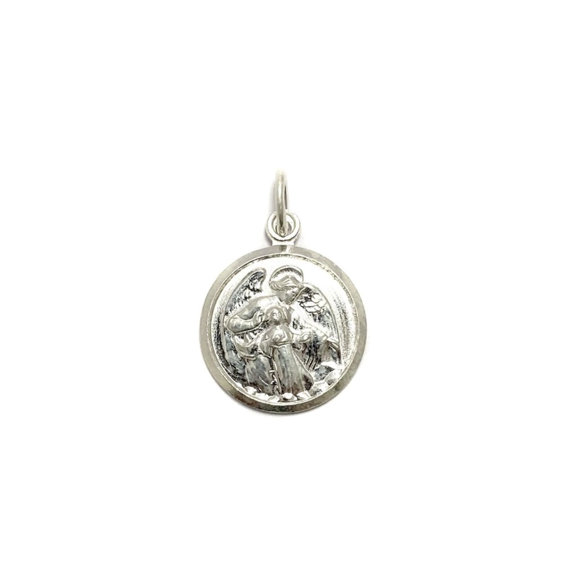 COLGANTE MEDALLA ANGEL DE LA SAGRADA FAMILIA 17MM PLATA FINA 925 - 1