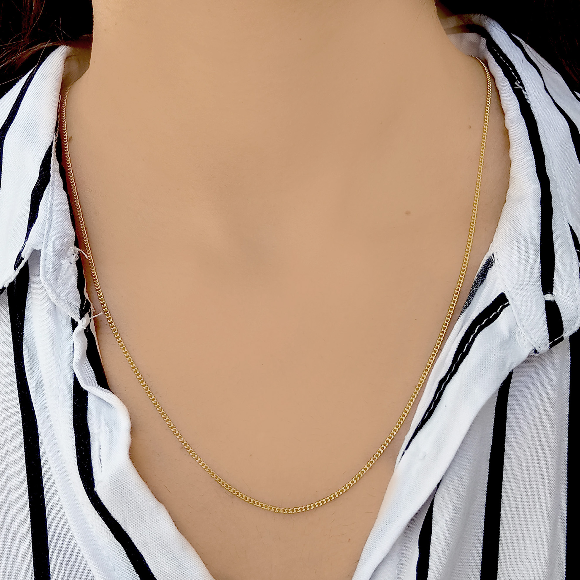 CADENA GRUMET 60CM ENCHAPADO ORO 18K - 2