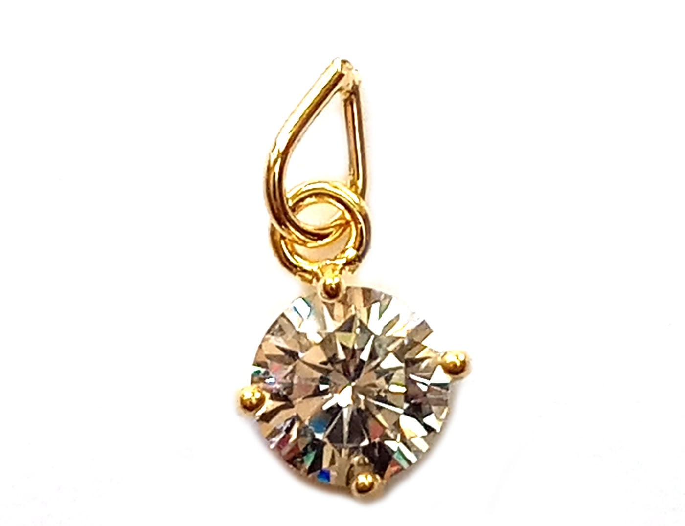 COLGANTE ANDREA COGGIOLA JOYAS ENCHAPADO ORO 18K CIRCÓN SOLITARIO GRIFAS - 1
