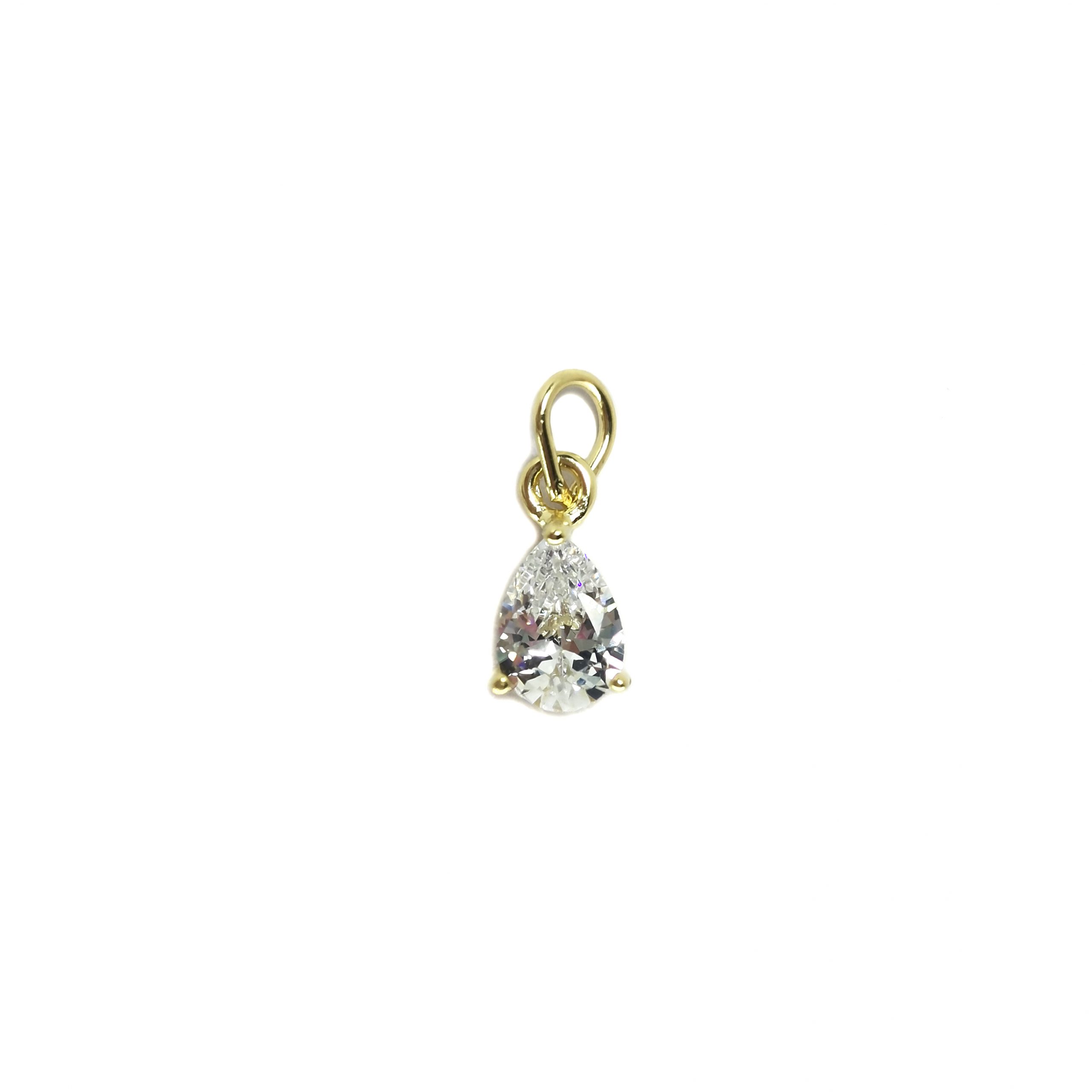 COLGANTE PUNTO DE LUZ GOTA CIRCON ENCHAPADO ORO 18K - 1