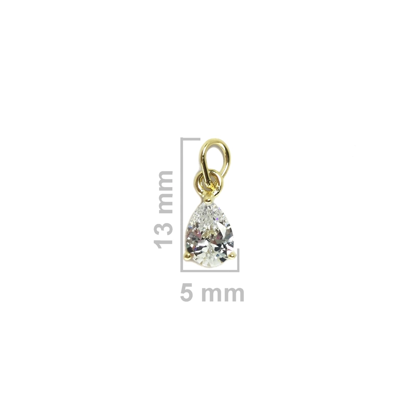 COLGANTE PUNTO DE LUZ GOTA CIRCON ENCHAPADO ORO 18K - 2
