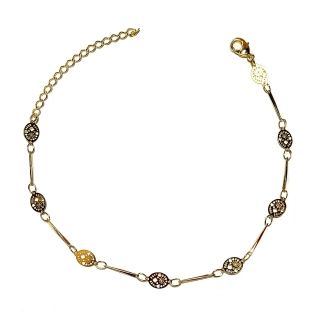 PULSERA ANDREA COGGIOLA JOYAS ÓVALO PALITO ENCHAPADO ORO 18K - 1