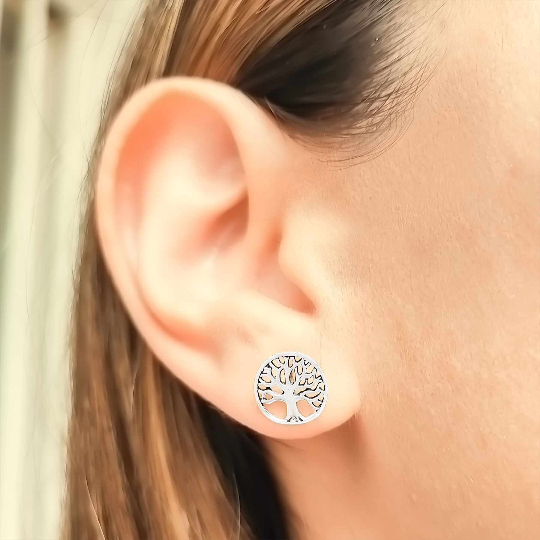 AROS ANDREA COGGIOLA JOYAS ÁRBOL DE LA VIDA 11MM PLATA FINA 925 - 3